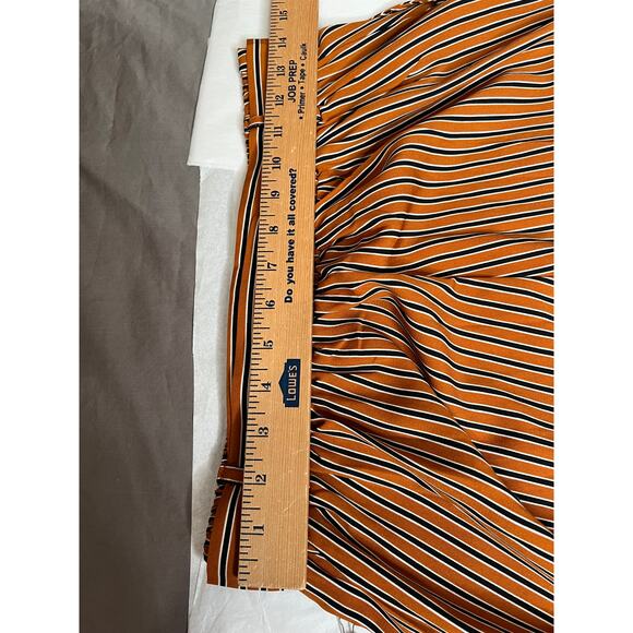 Blu Pepper womens size L pants brown/black striped belted wide leg cropped boho - Picture 3 of 10